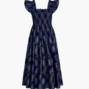 Hill House Home Ellie Nap Dress Navy Glitter Check (size L)